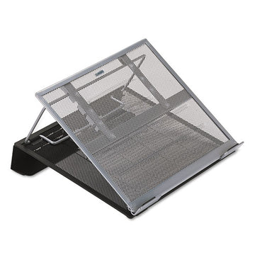 Rolodex™ Mesh Laptop Stand With Cord Organizer, 13" X 11.75" X 6.75", Black-silver, Supports 15 Lbs freeshipping - TVN Wholesale